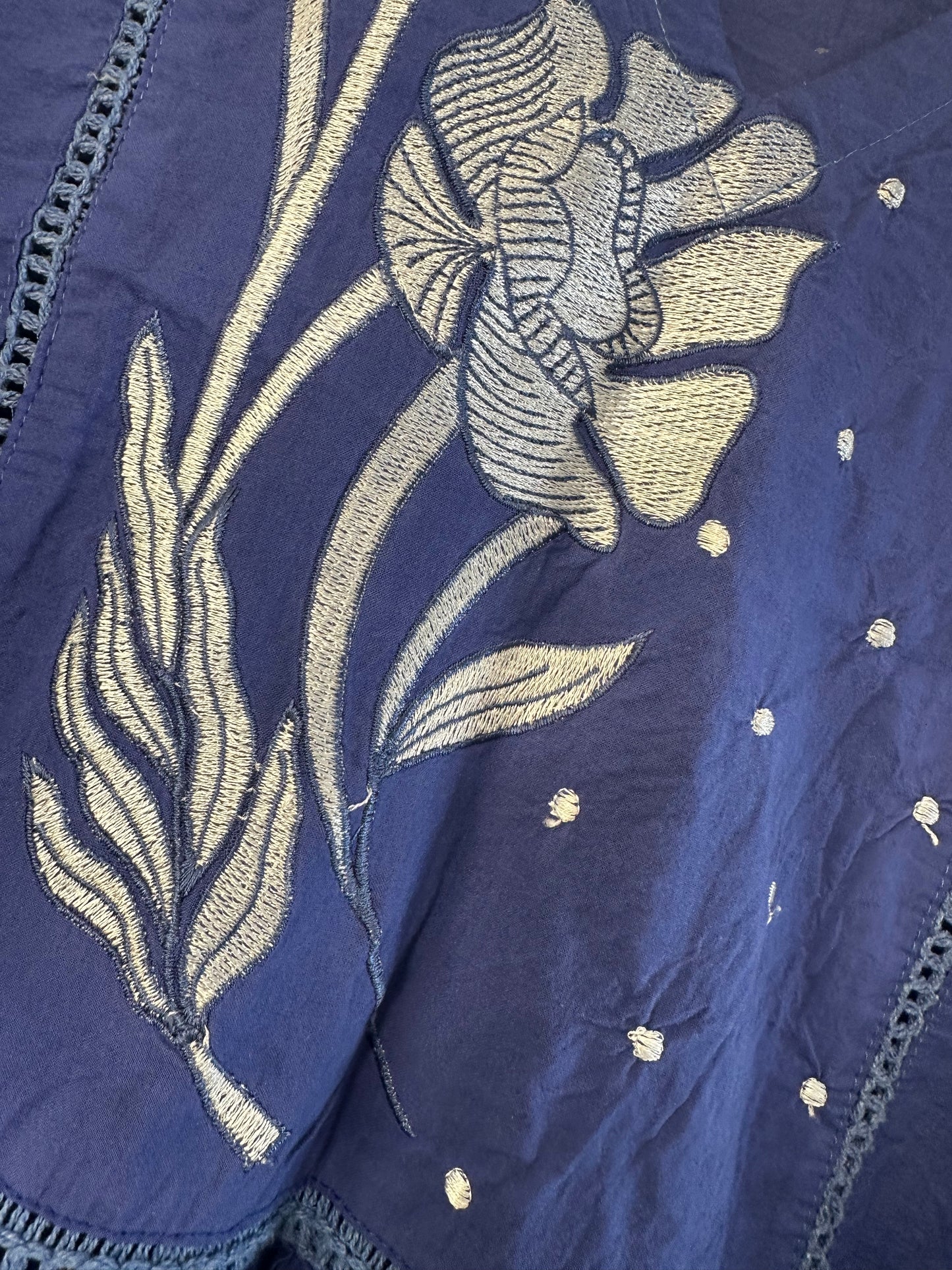 blue cotton Anarkali suit