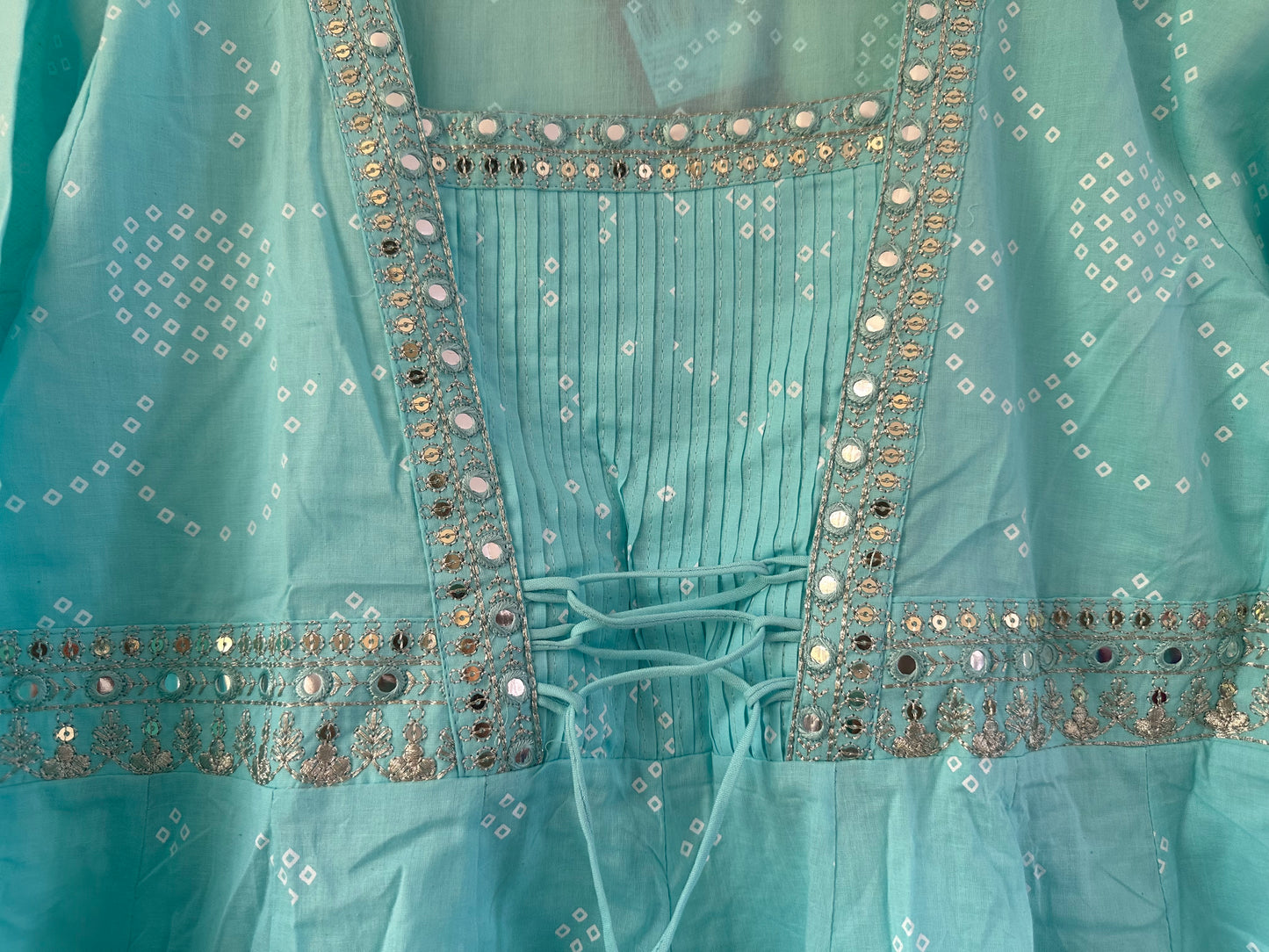 Light Blue Crepe Anarkali Suit