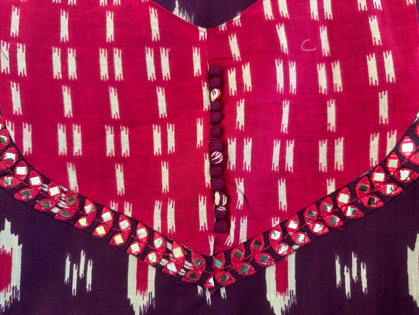 Purple and pink  cotton Anarkali suit