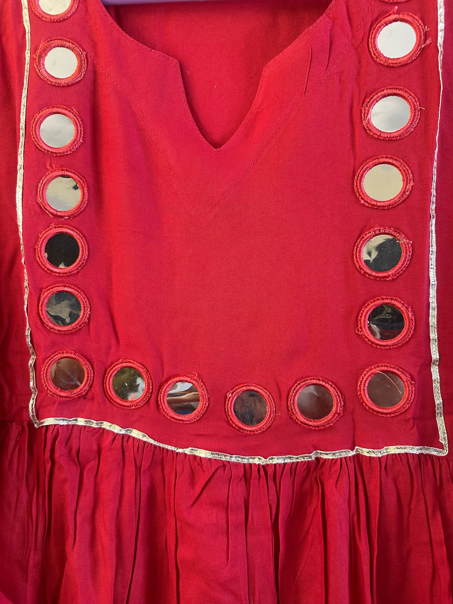 RED RAYON ANARKALI SUIT