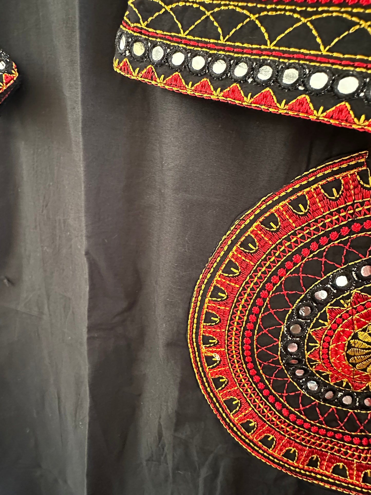 Black embroidered Cotton Anarkali suit