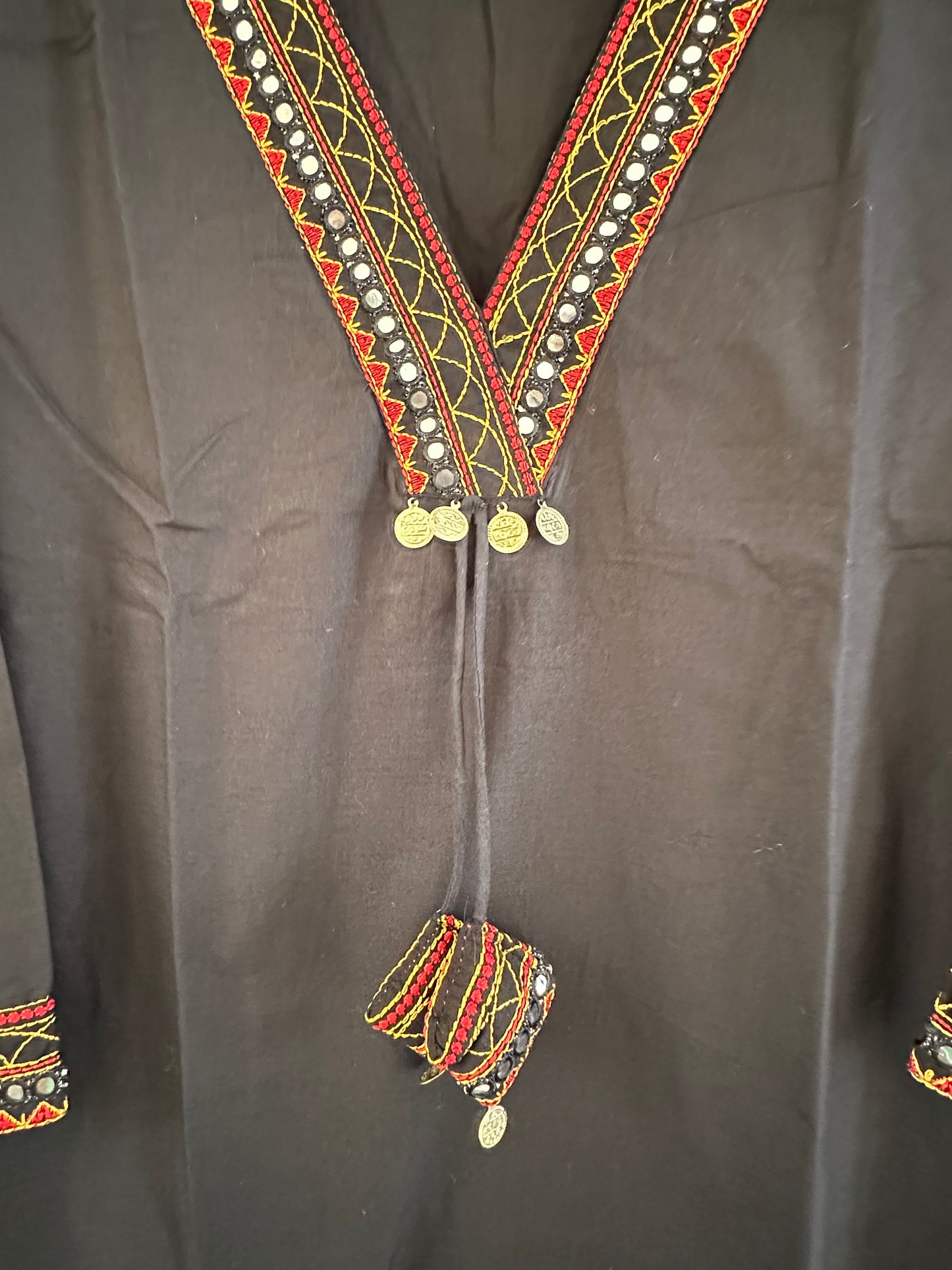 Black embroidered Cotton Anarkali suit