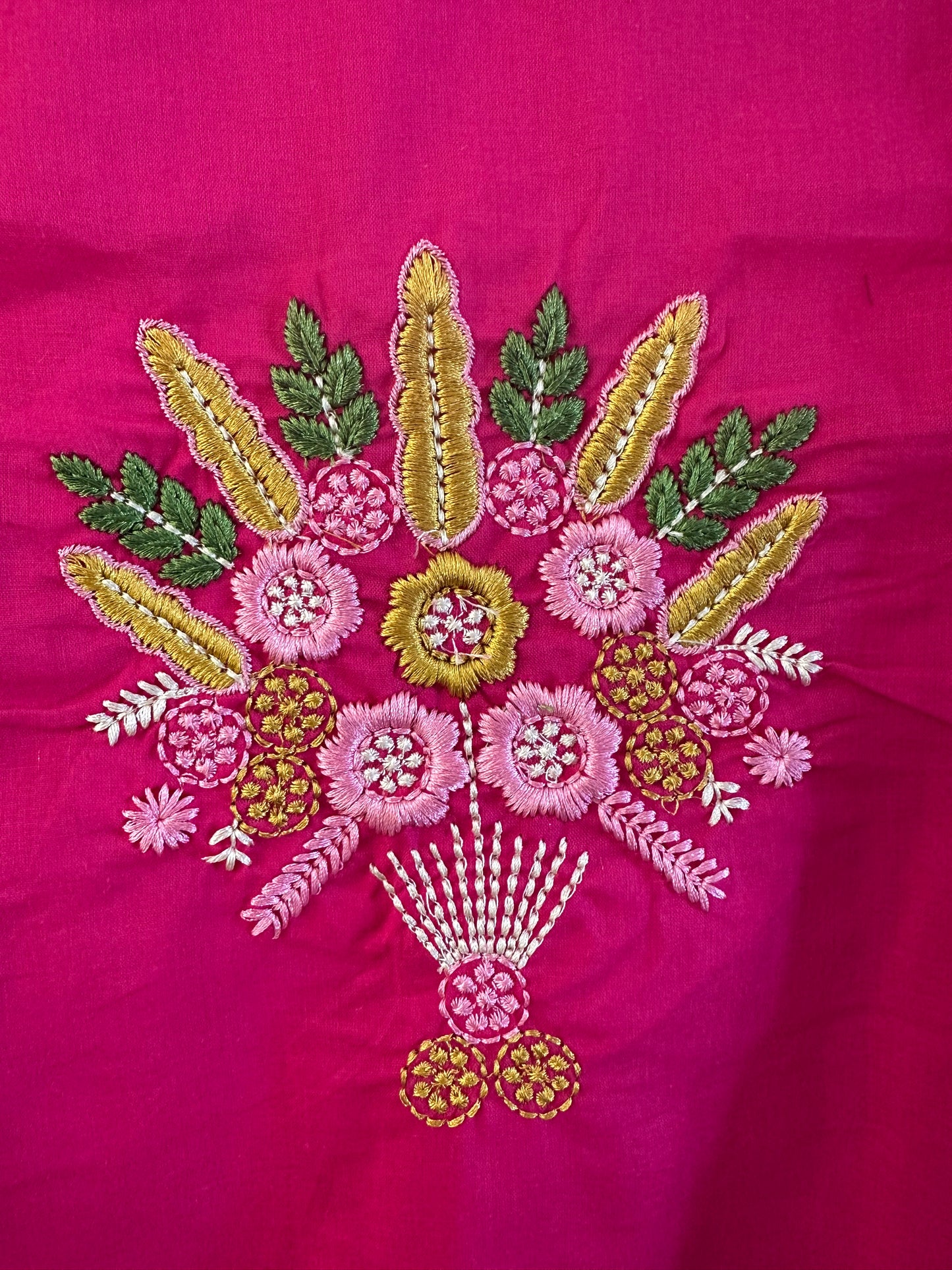 Pink cotton Straight suit