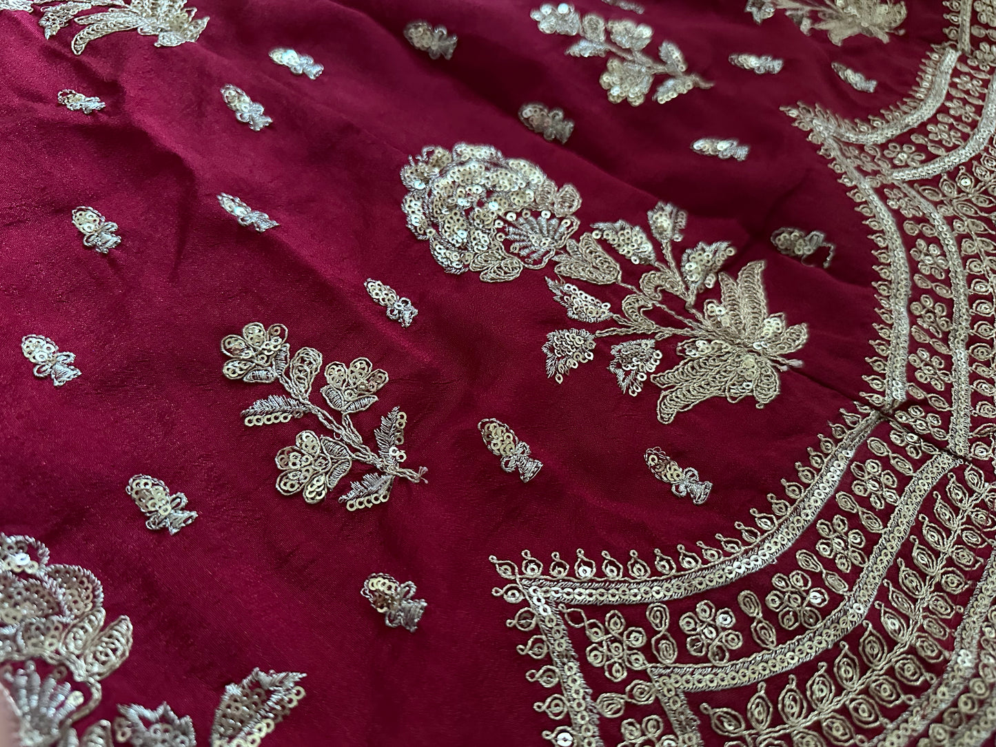 maroon heavy georgette anarkali suit