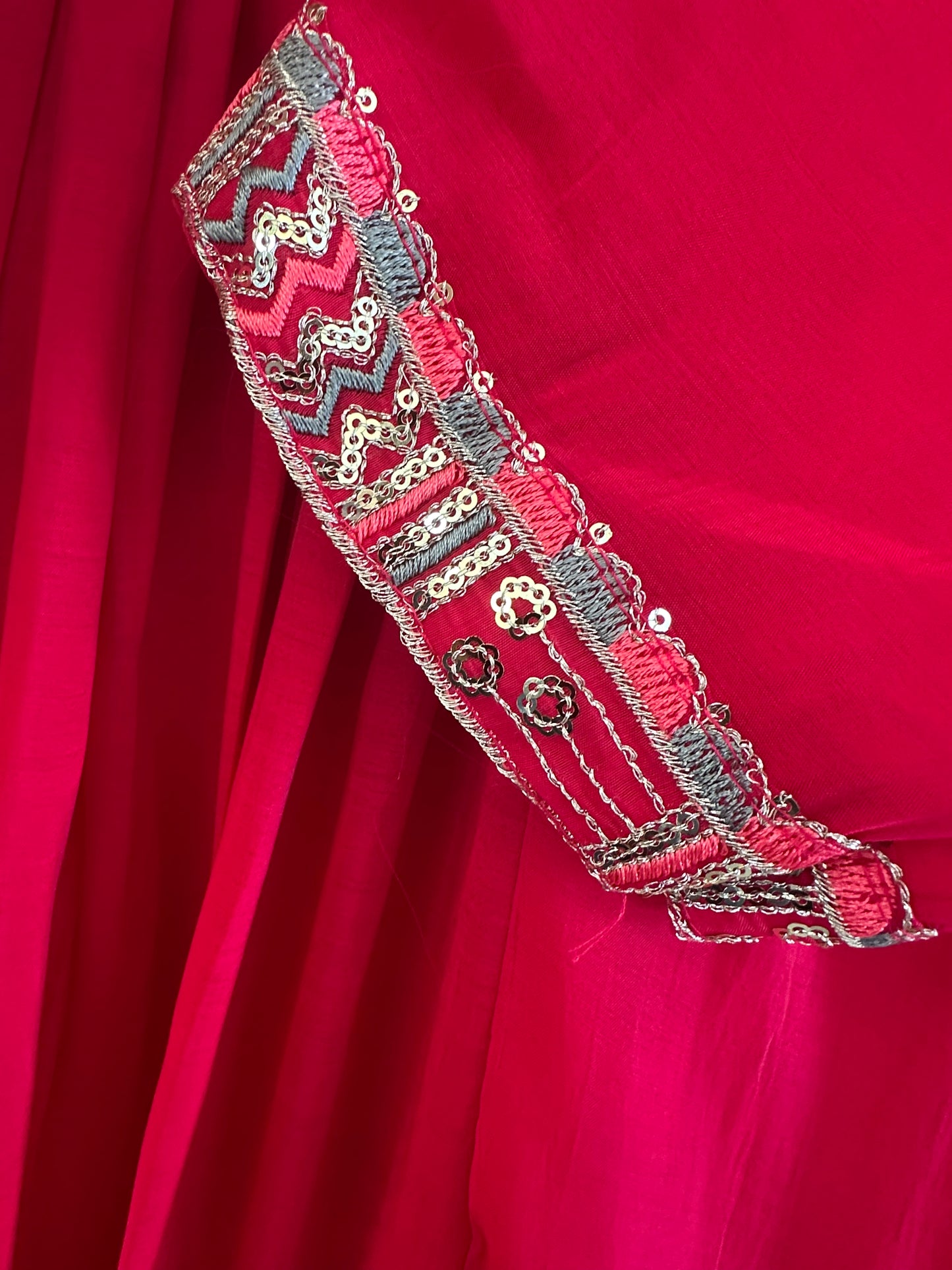 Magenta Mul Chanderi Anarkaii Suit with lining