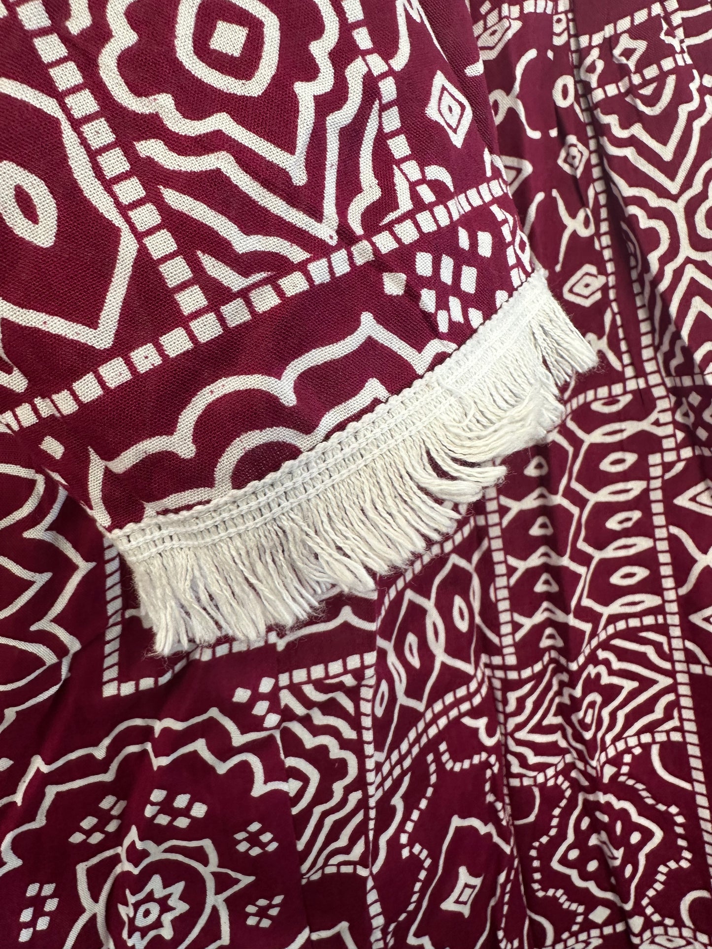 Maroon and white Rayon Anarkali Suit