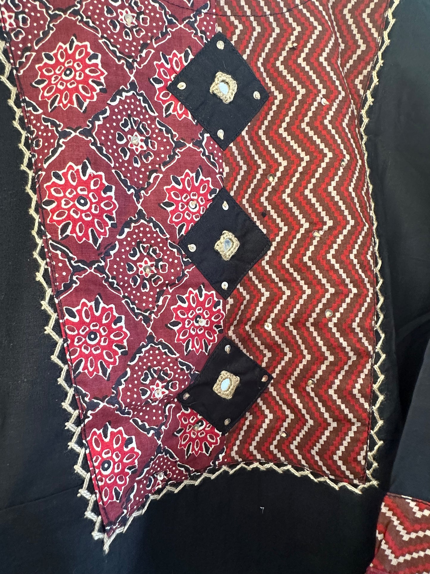 Black Cotton Anarkali suit