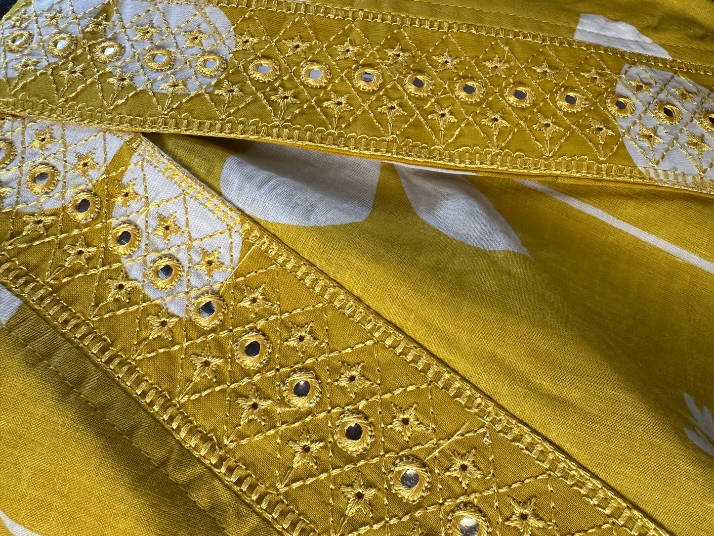 Yellow Cotton Anarkali Kurti With Pants