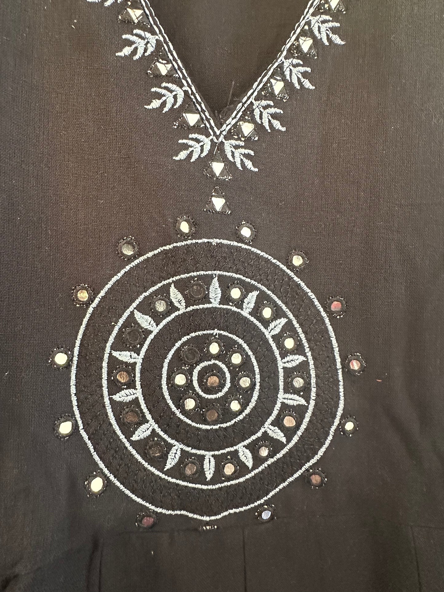 BLACK COTTON ANARKALI SUIT