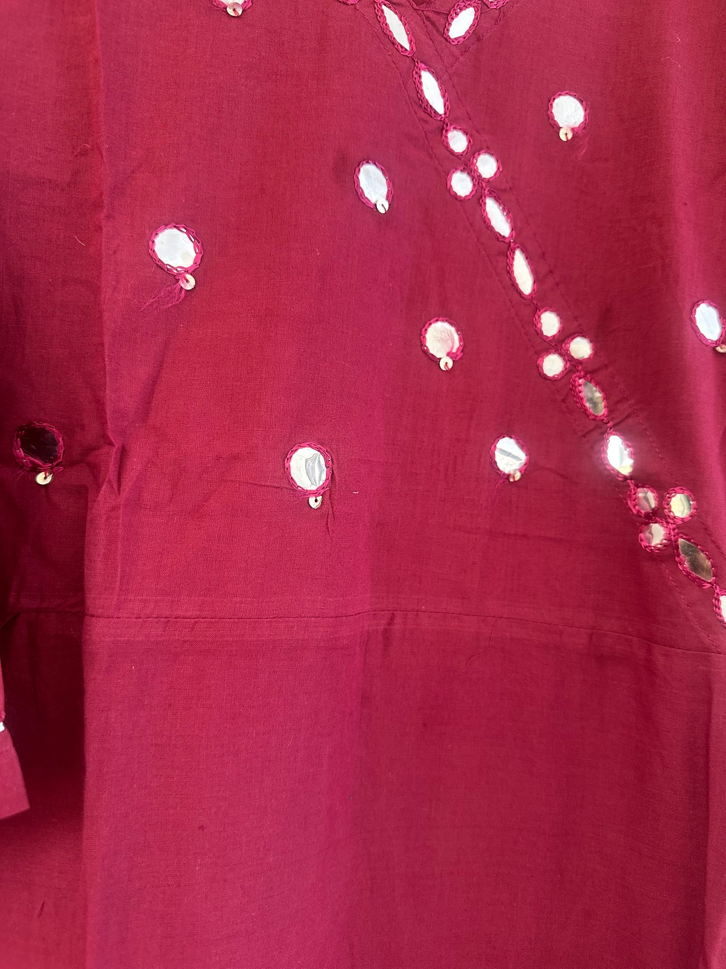 MAROON COTTON ANARKALI KURTI WITH PANTS
