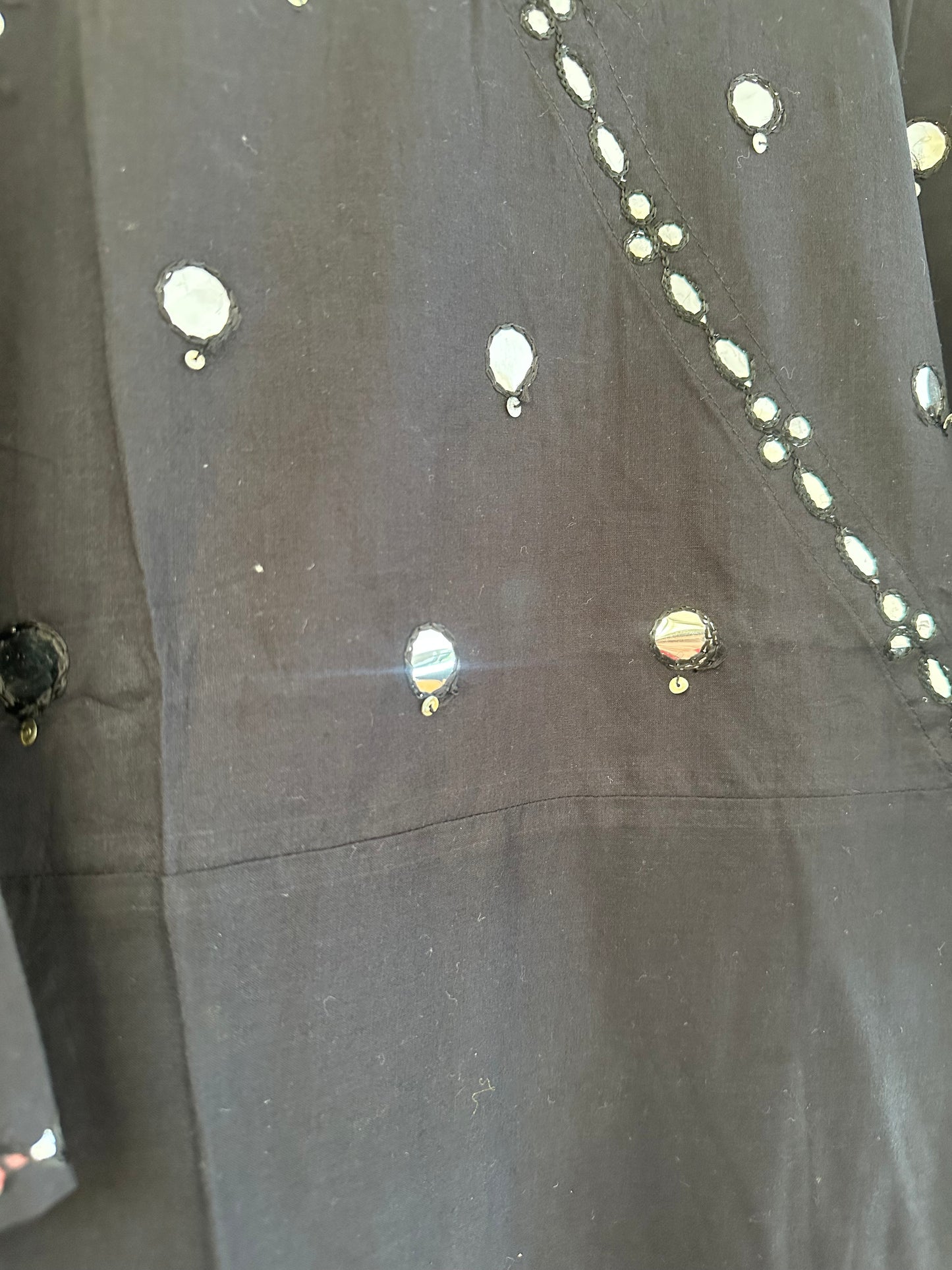 BLACK COTTON ANARKALI KURTI WITH PANTS