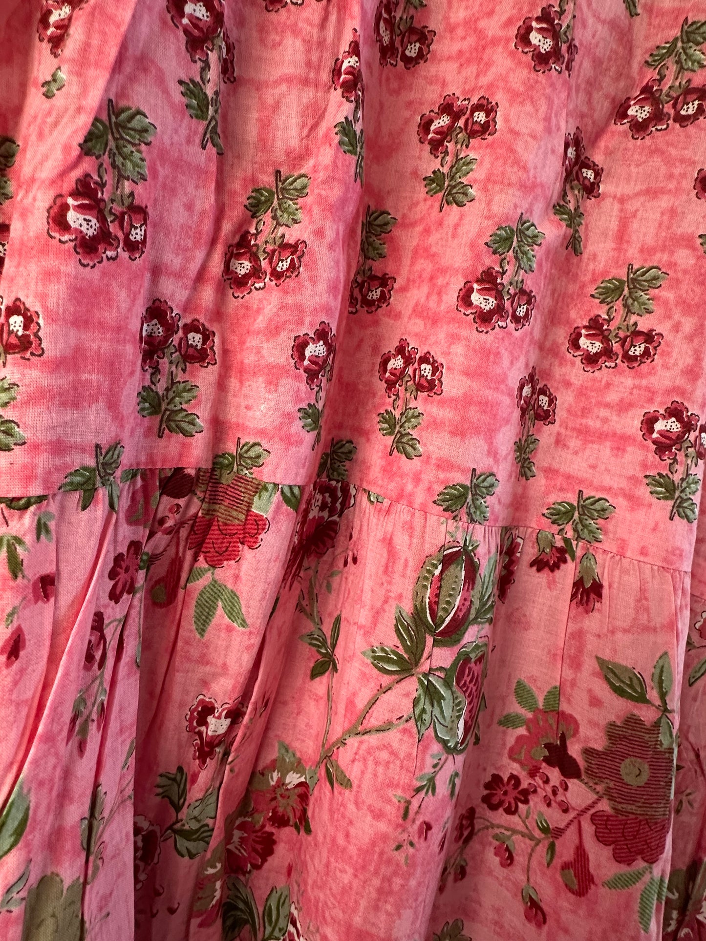 PINK COTTON PRINTED ANARKALI SUIT