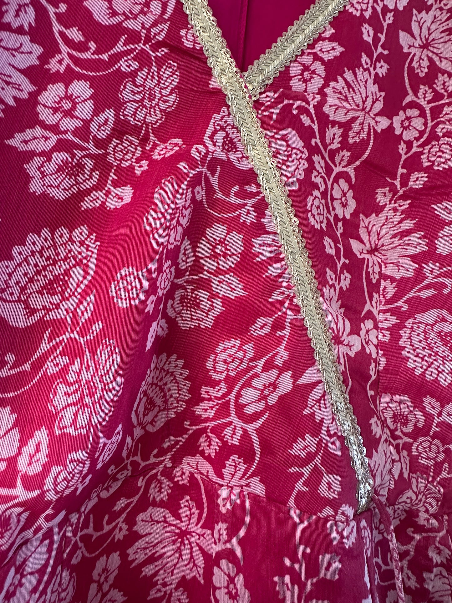 PINK FLORAL ANARKALI KURTI