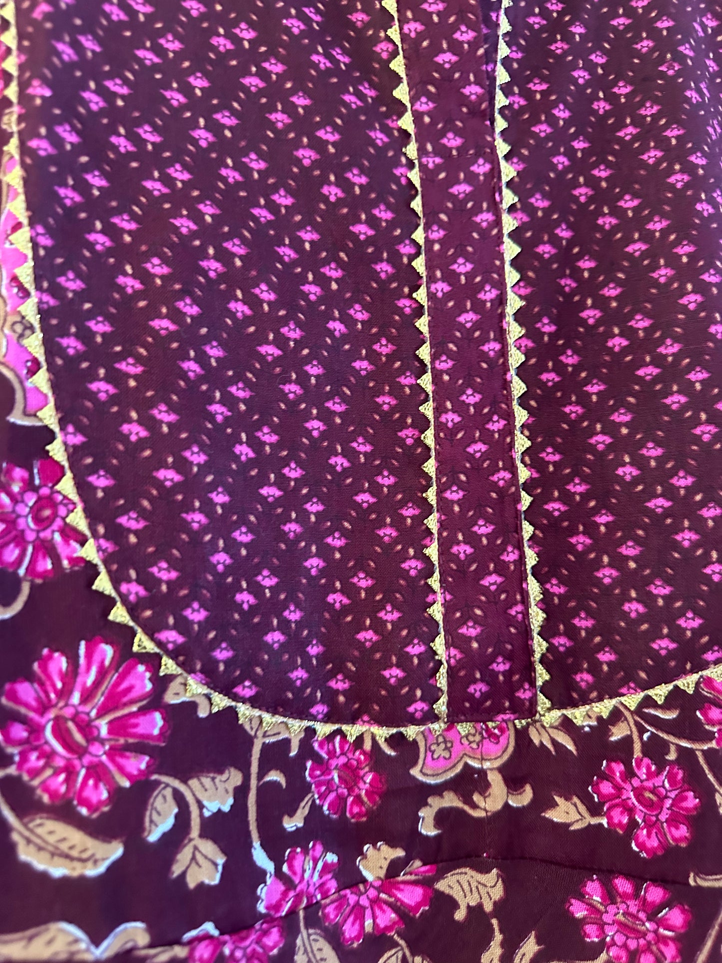 WINE FLORAL PRINTED RAYON ANARKALI KURTI