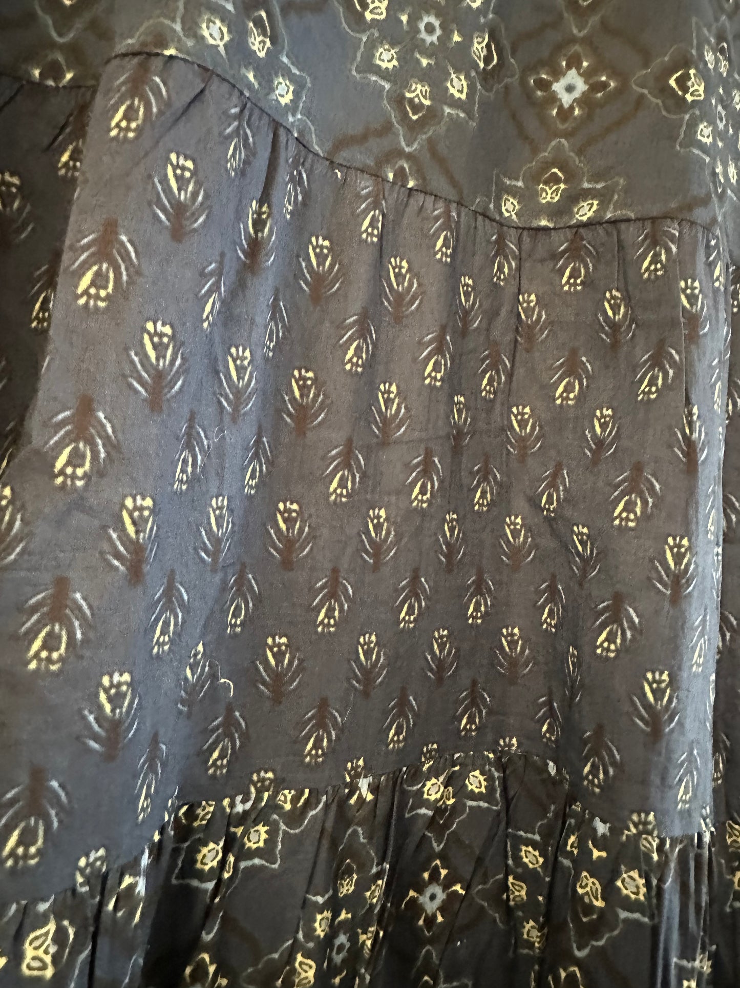 BLUE PRINTED COTTON ANARKALI SUIT