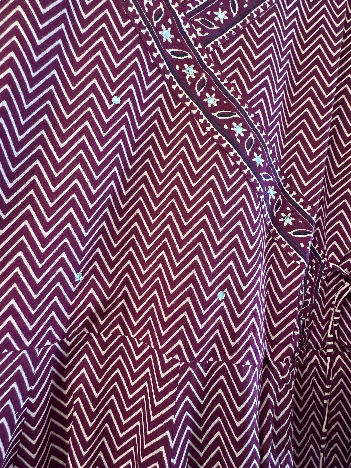 PURPLE PRINTED COTTON ANARKALI SUIT